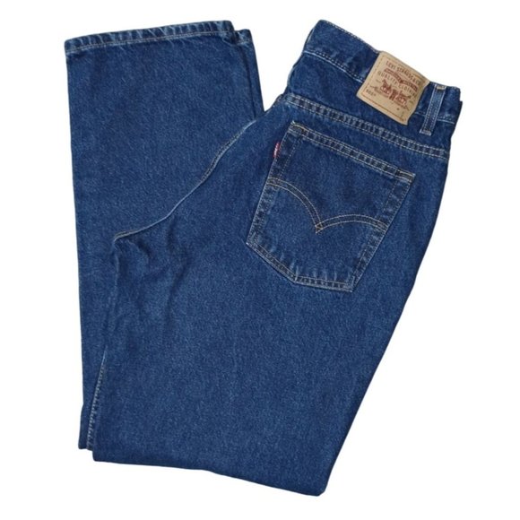 Vintage Levis 505 Jeans Womens Size 16 S Mom Jeans Straight Leg Blue Denim 90s - Picture 1 of 12